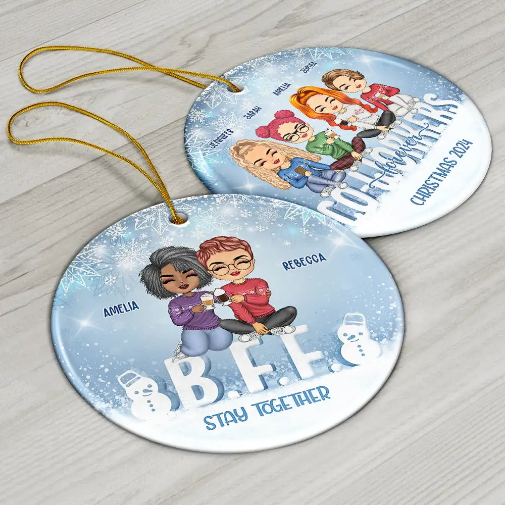 Personalized 'Best Team Forever' Christmas Ornament for Friends & Coworkers