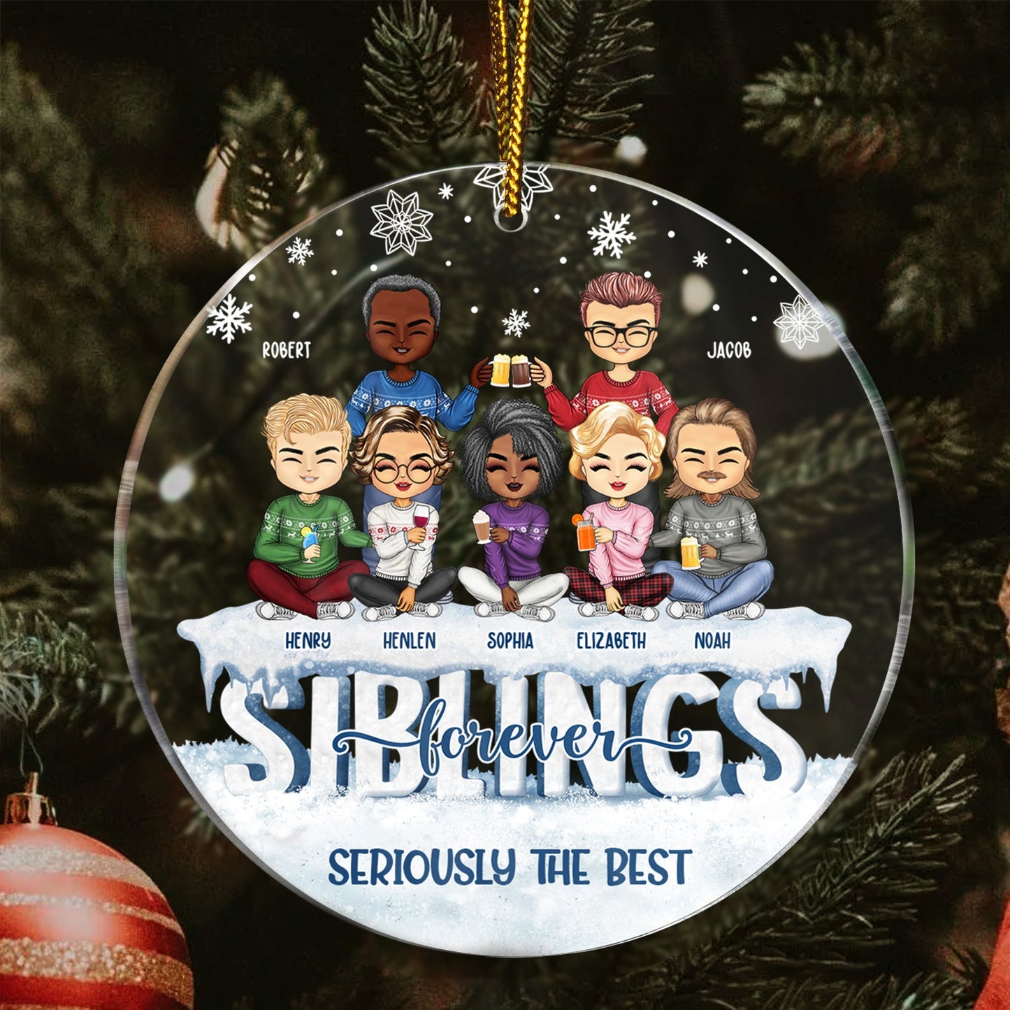 Personalized 'Besties Forever' Christmas Ornament - Best Friend Gift