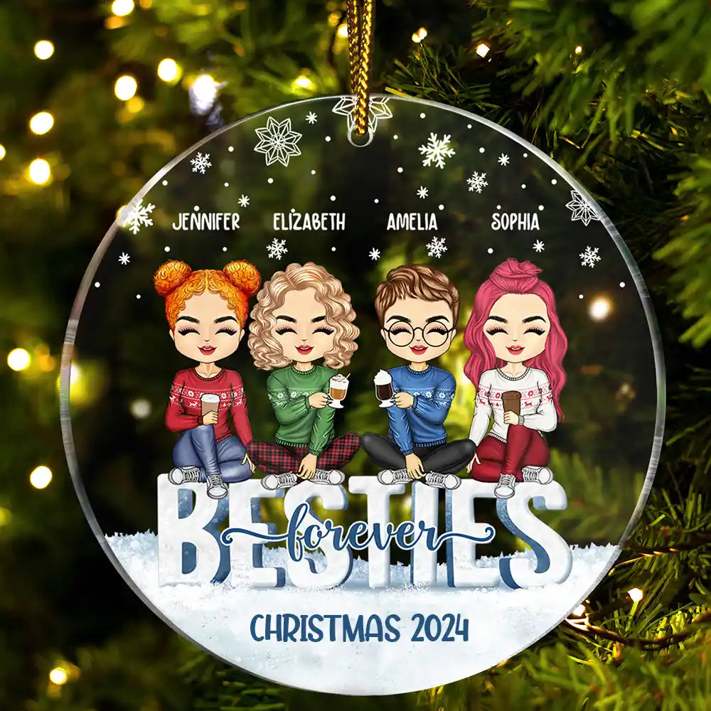 Personalized 'Besties Forever' Christmas Ornament - Best Friend Gift