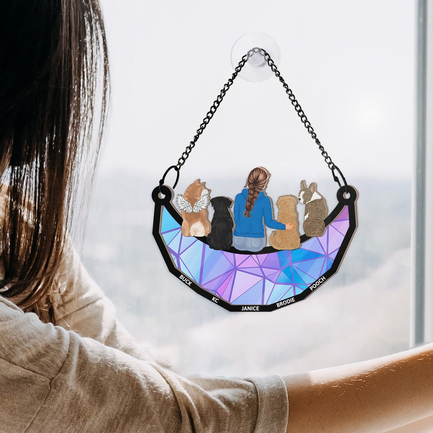 Personalized Dog Dad Suncatcher: 'A Bond That Can't Be Broken' Gift