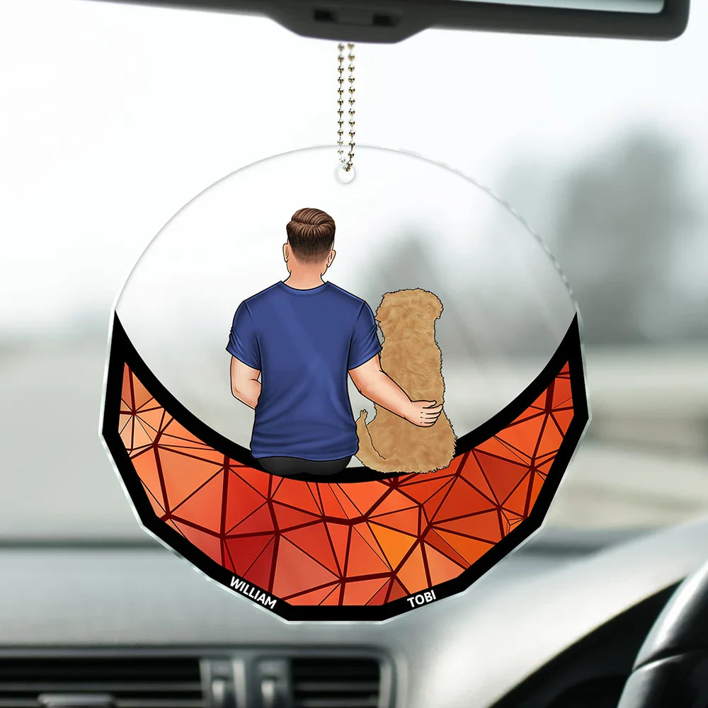 Heartfelt Personalized Car Hanger for Dog Dads: 'A Bond That Can't Be Broken'