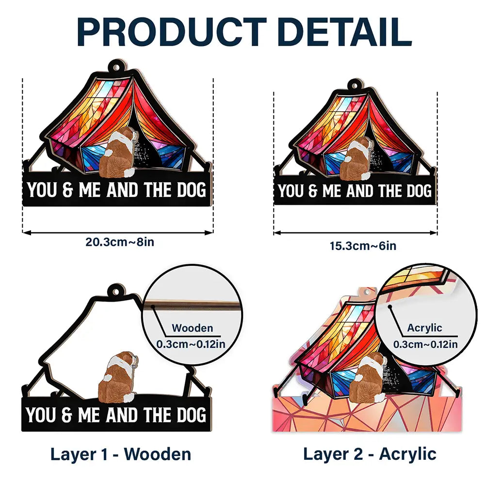 Personalized Suncatcher: 'Home Is Where We Park It, You & Me & The Dogs' Camper Decor