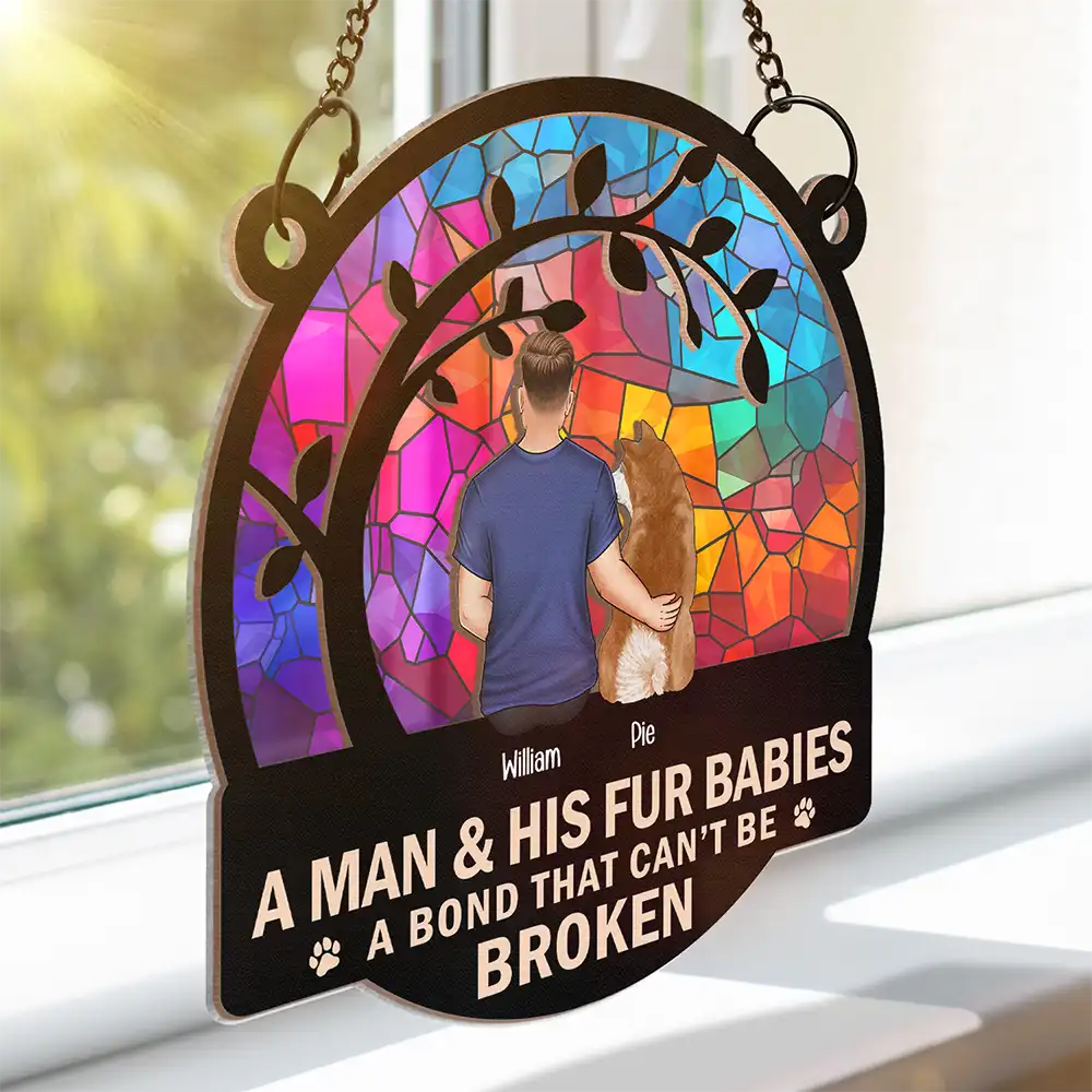 Personalized Pet Lover Suncatcher Ornament - "A Girl & Her Dog" Gift