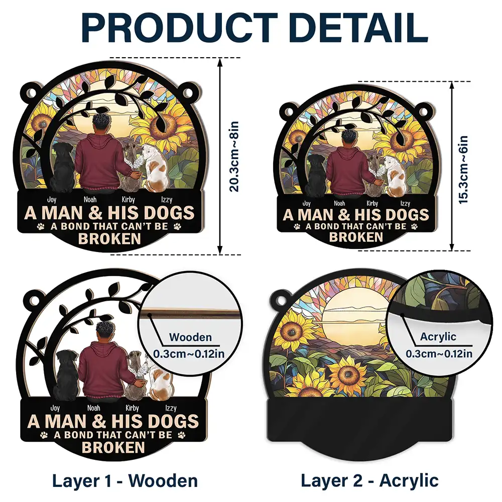 Personalized Pet Lover Suncatcher Ornament - "A Girl & Her Dog" Gift