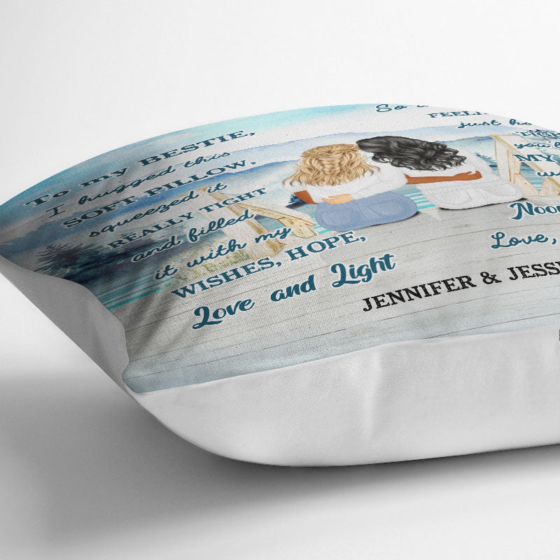 “Calm Lake, Cozy Hugs” - Personalized Bestie Pillow