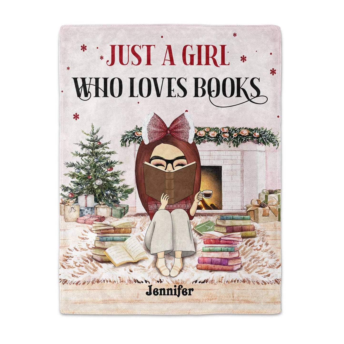 Personalized 'Just A Girl Who Loves Books' Blanket - Custom Christmas Gift