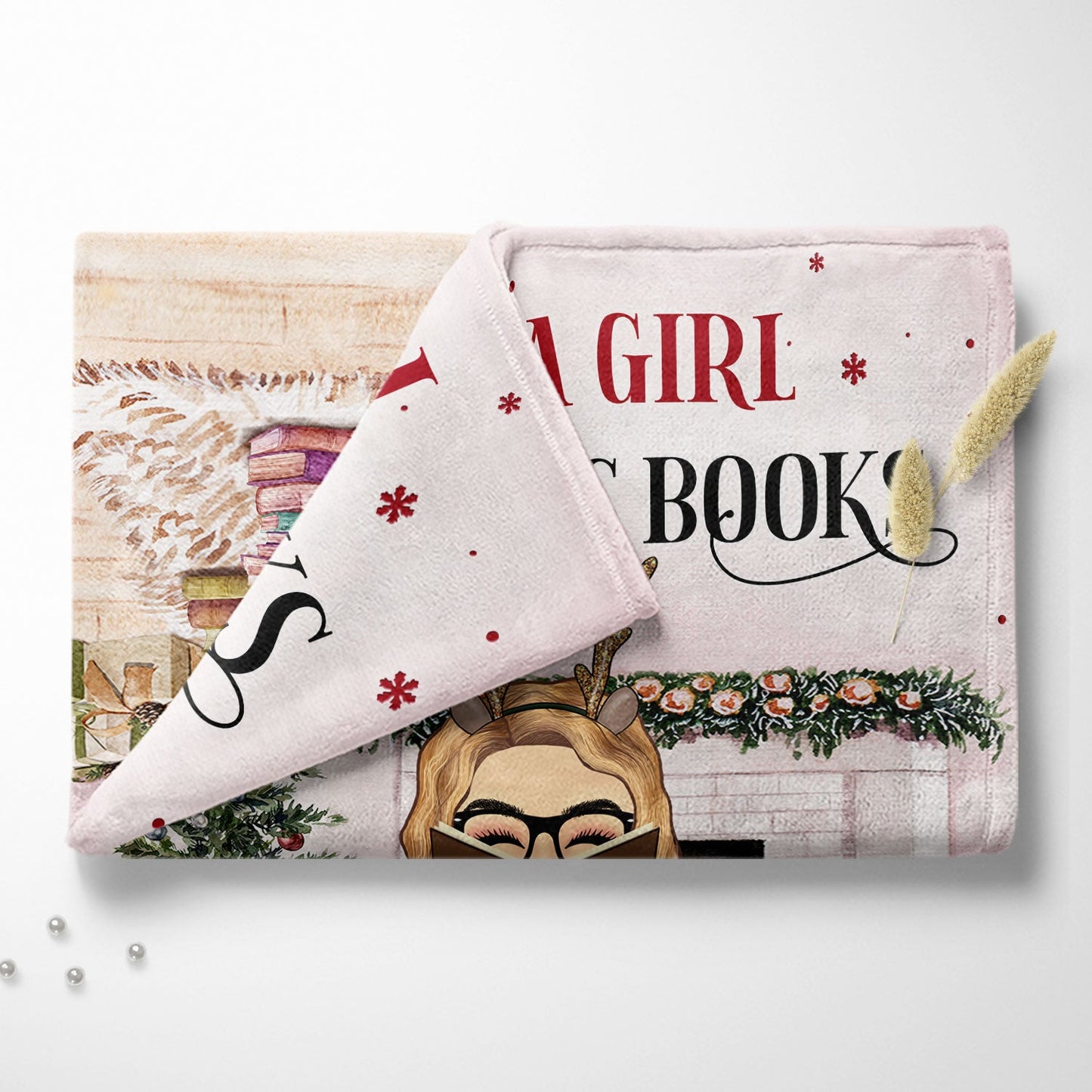 Personalized 'Just A Girl Who Loves Books' Blanket - Custom Christmas Gift