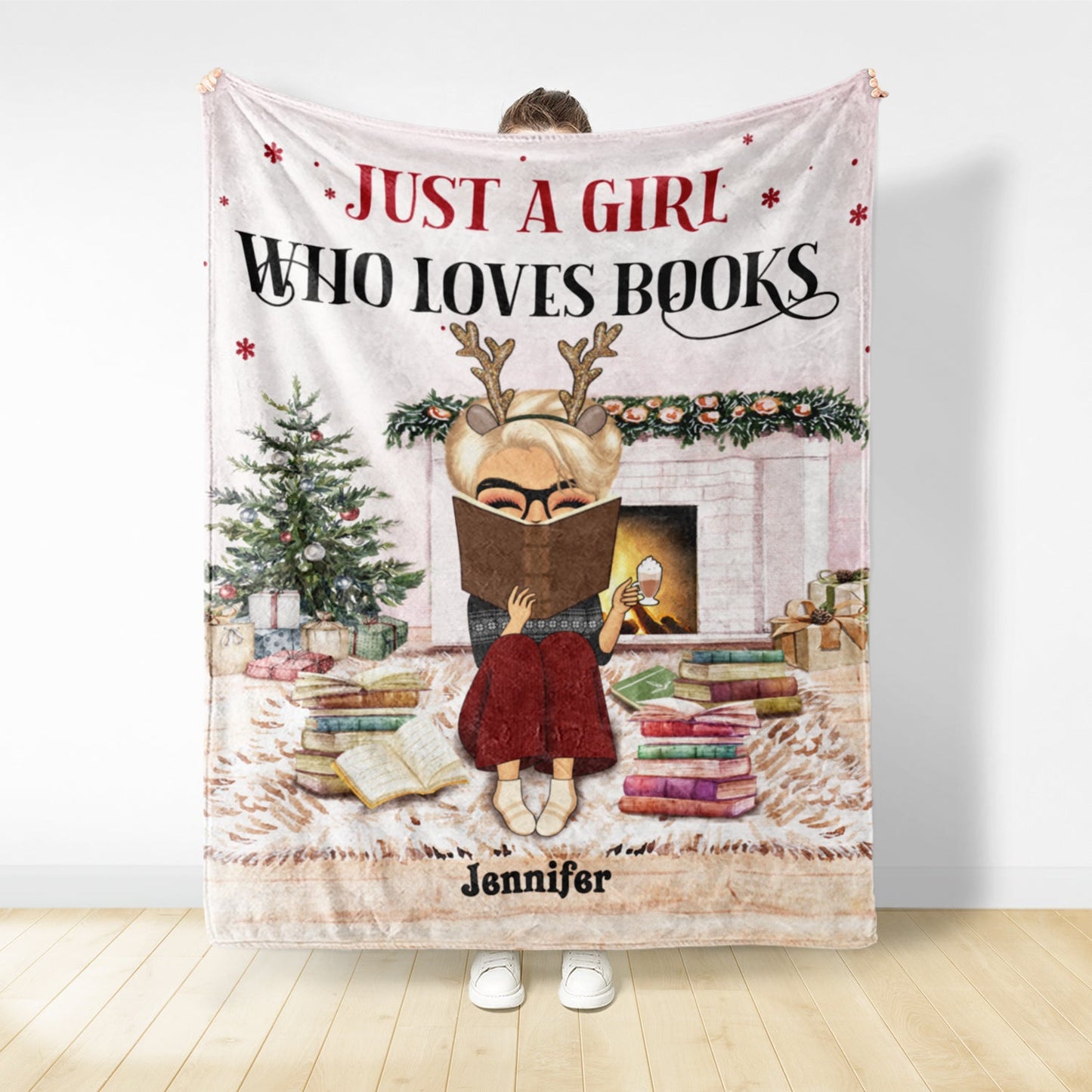 Personalized 'Just A Girl Who Loves Books' Blanket - Custom Christmas Gift