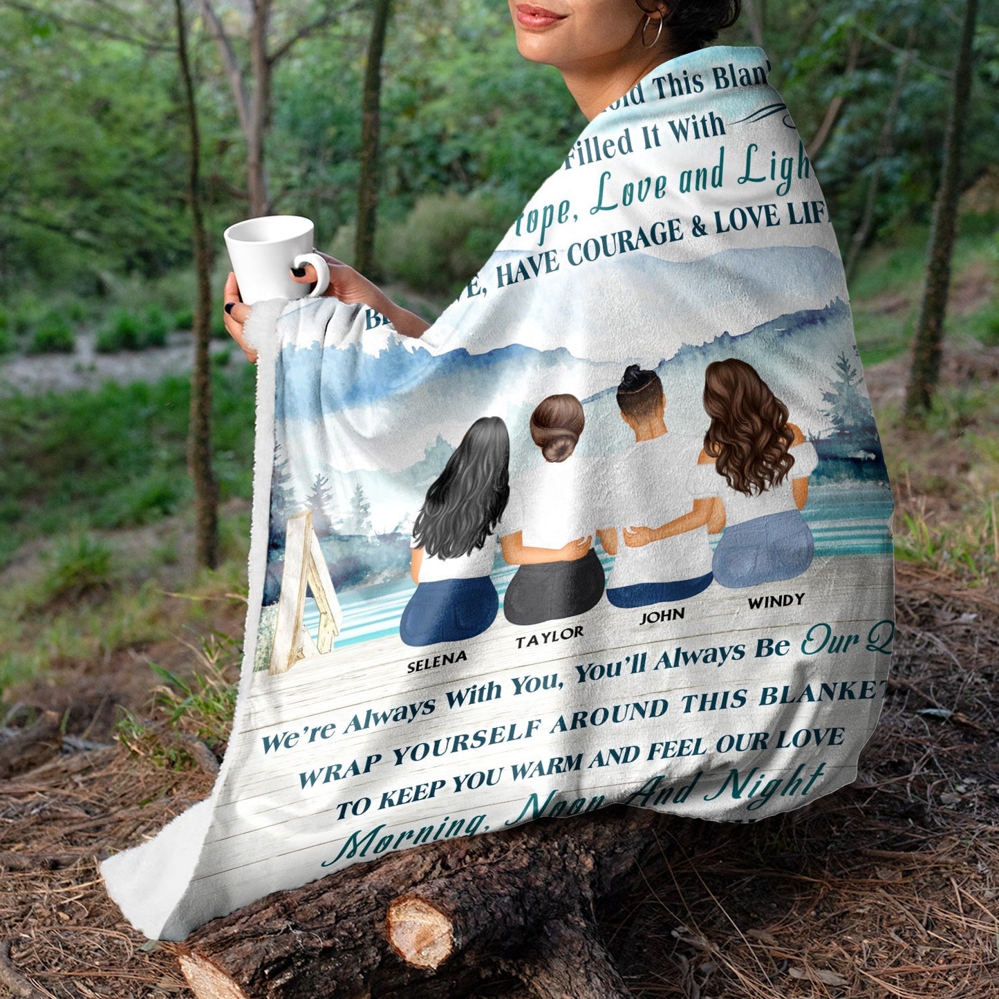 Custom Blanket for Mom: "When You Need A Hug Hold This Blanket Tight"