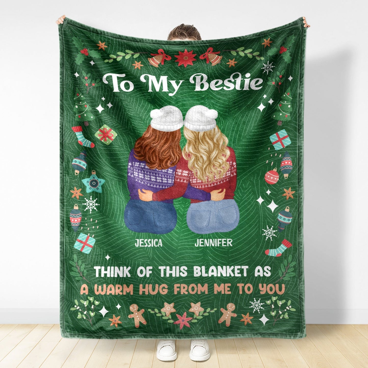 Personalized “A Warm Hug From Me” Fleece Blanket  - Gift for Sister, Best Friend