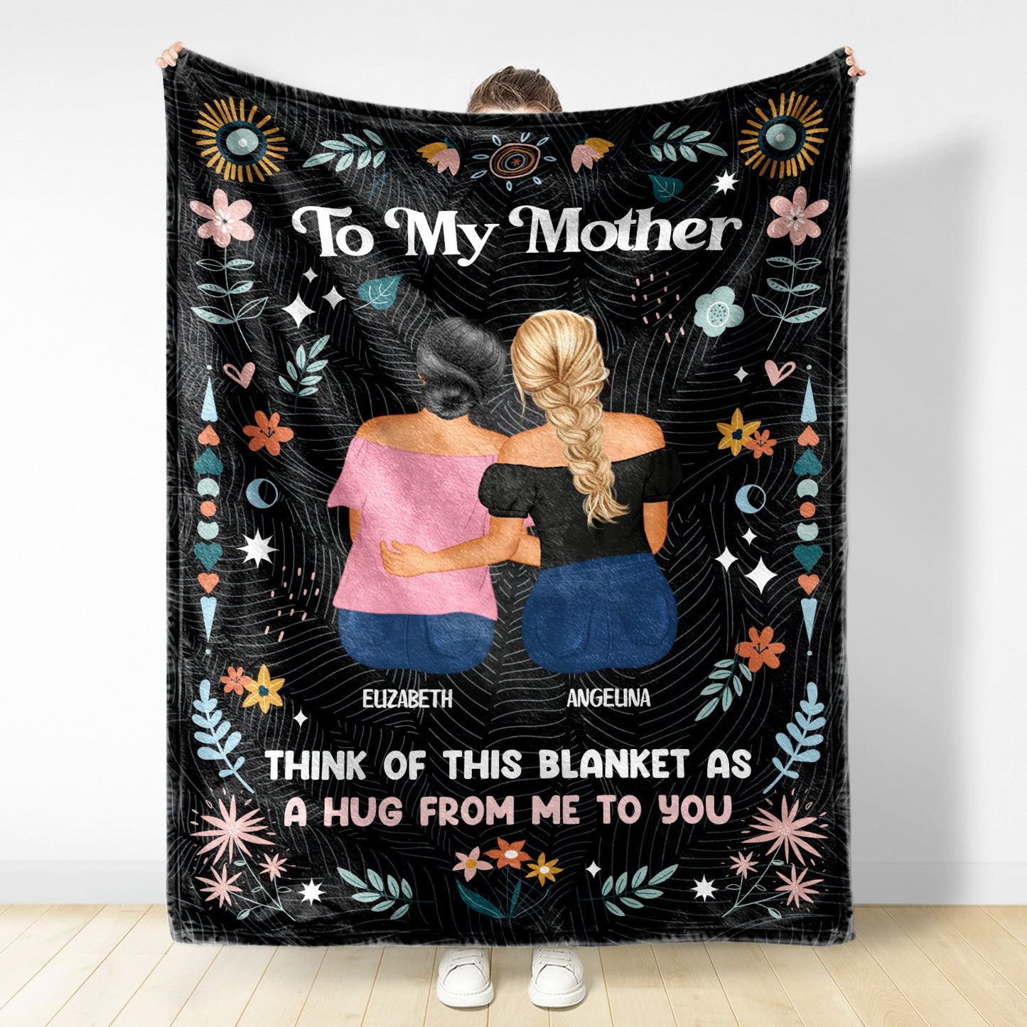 Custom Mother Daughter Blanket: 'A Hug From Me To You' Keepsake Gift
