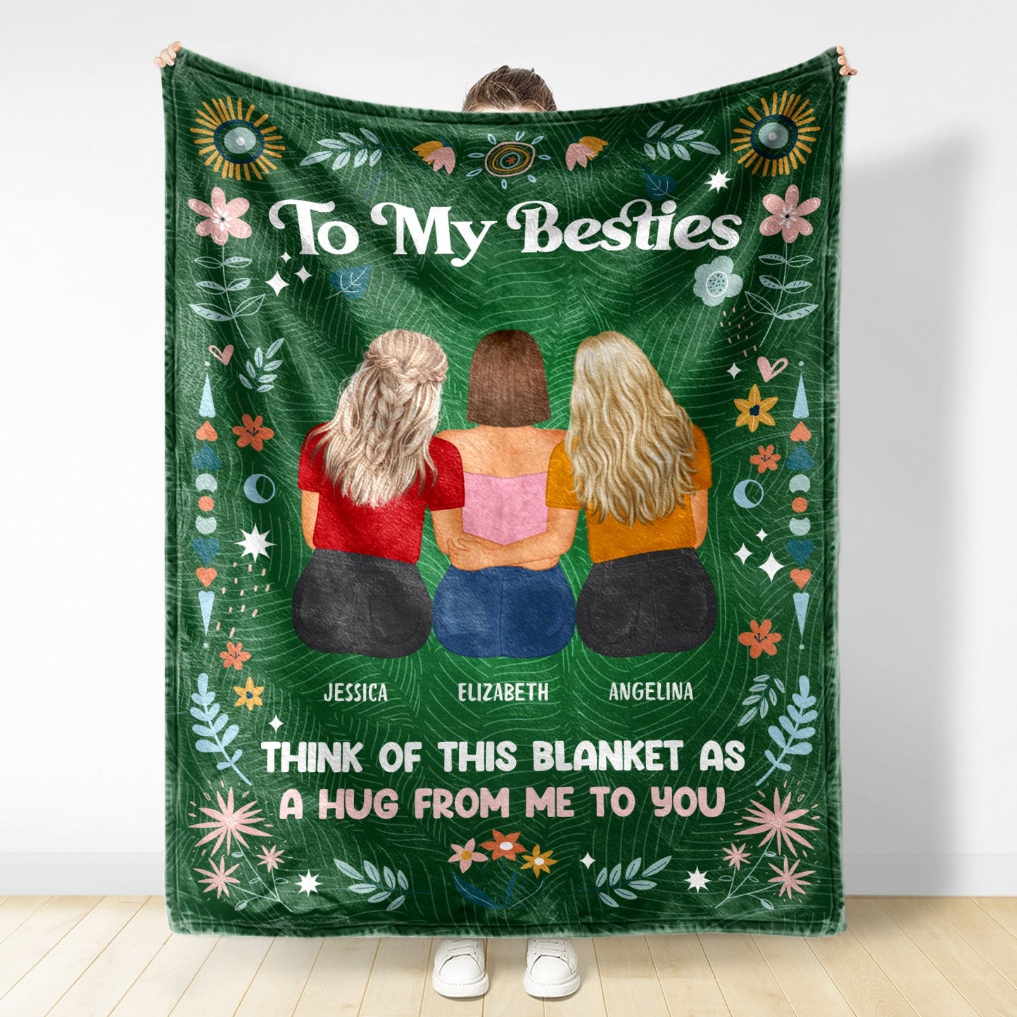 Personalized Sister Blanket: 'A Hug From Me To You' Custom Fleece Gift