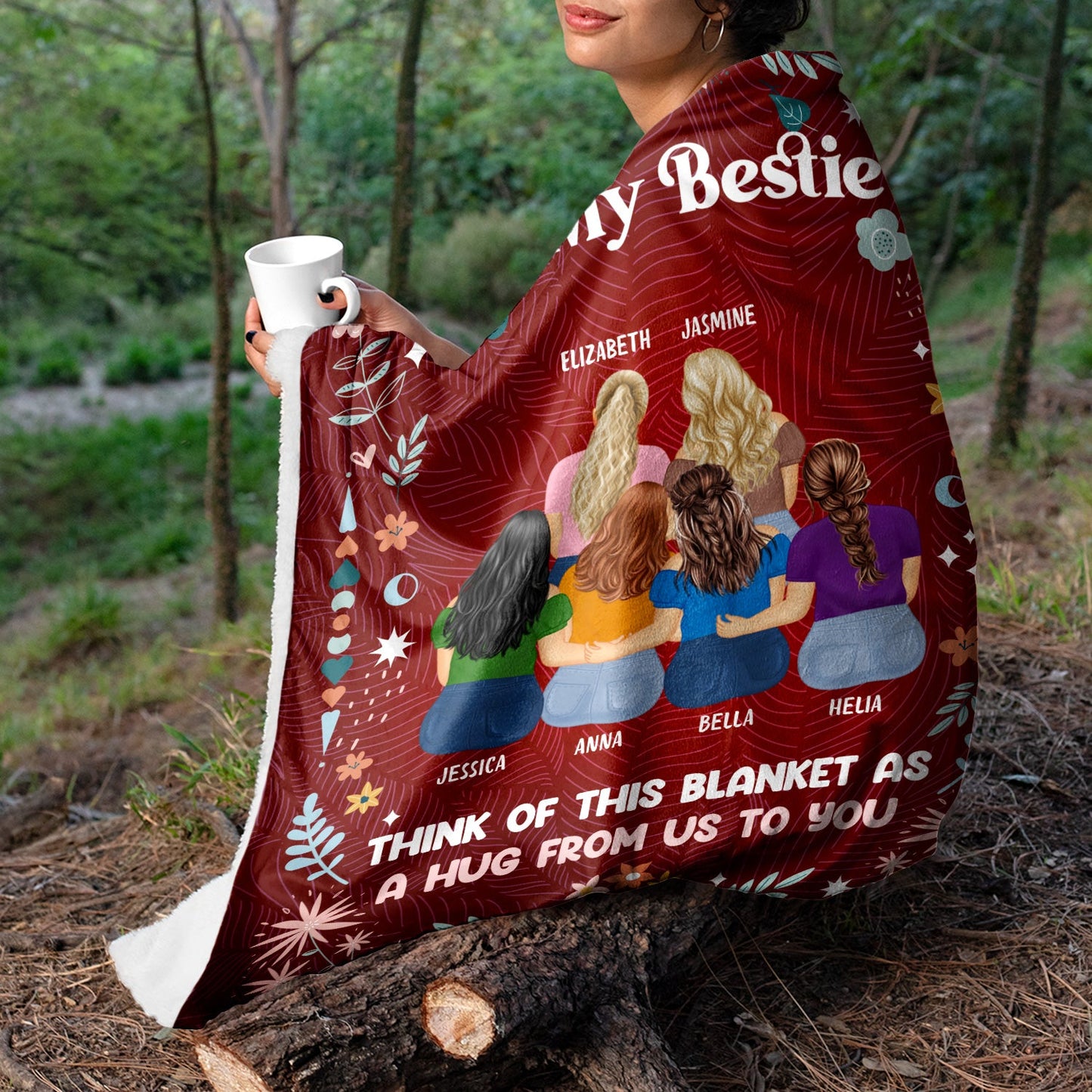 Personalized Sister Blanket: 'A Hug From Me To You' Custom Fleece Gift