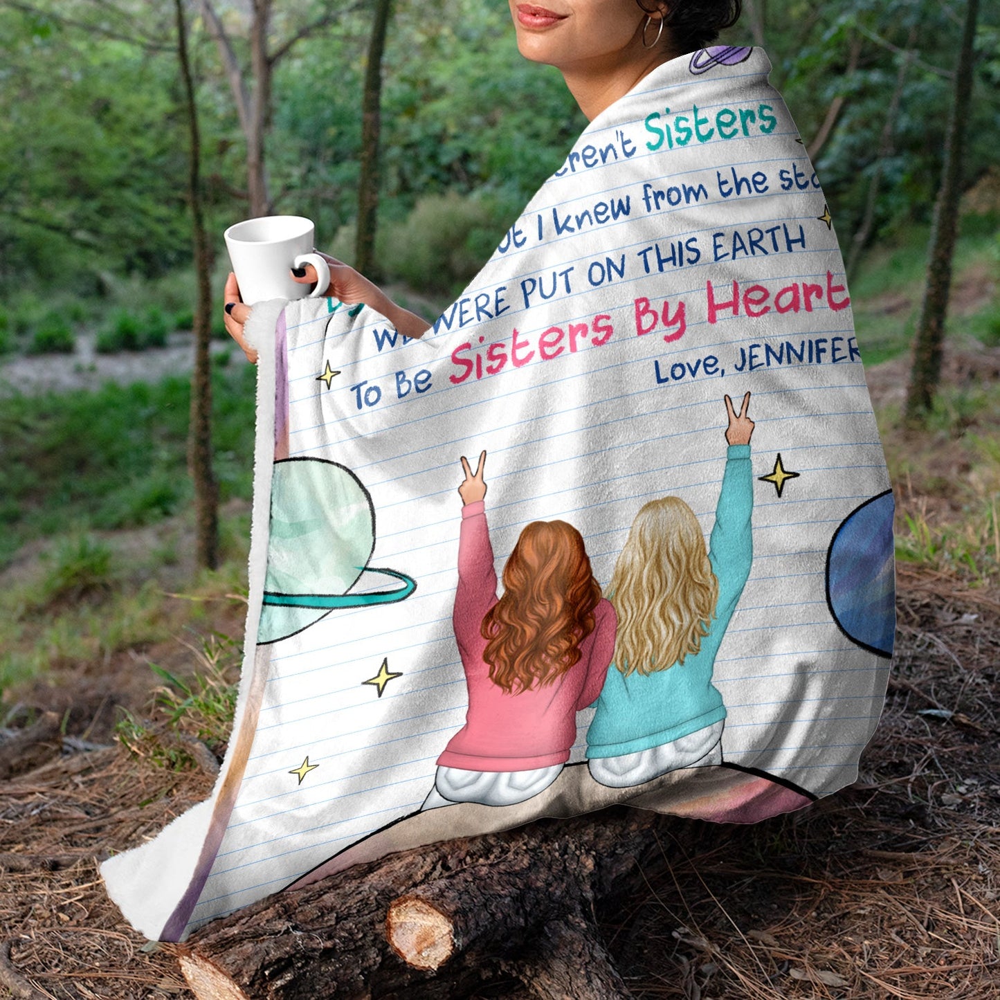 Personalized 'Sisters By Heart' Best Friend Blanket | Custom Gift