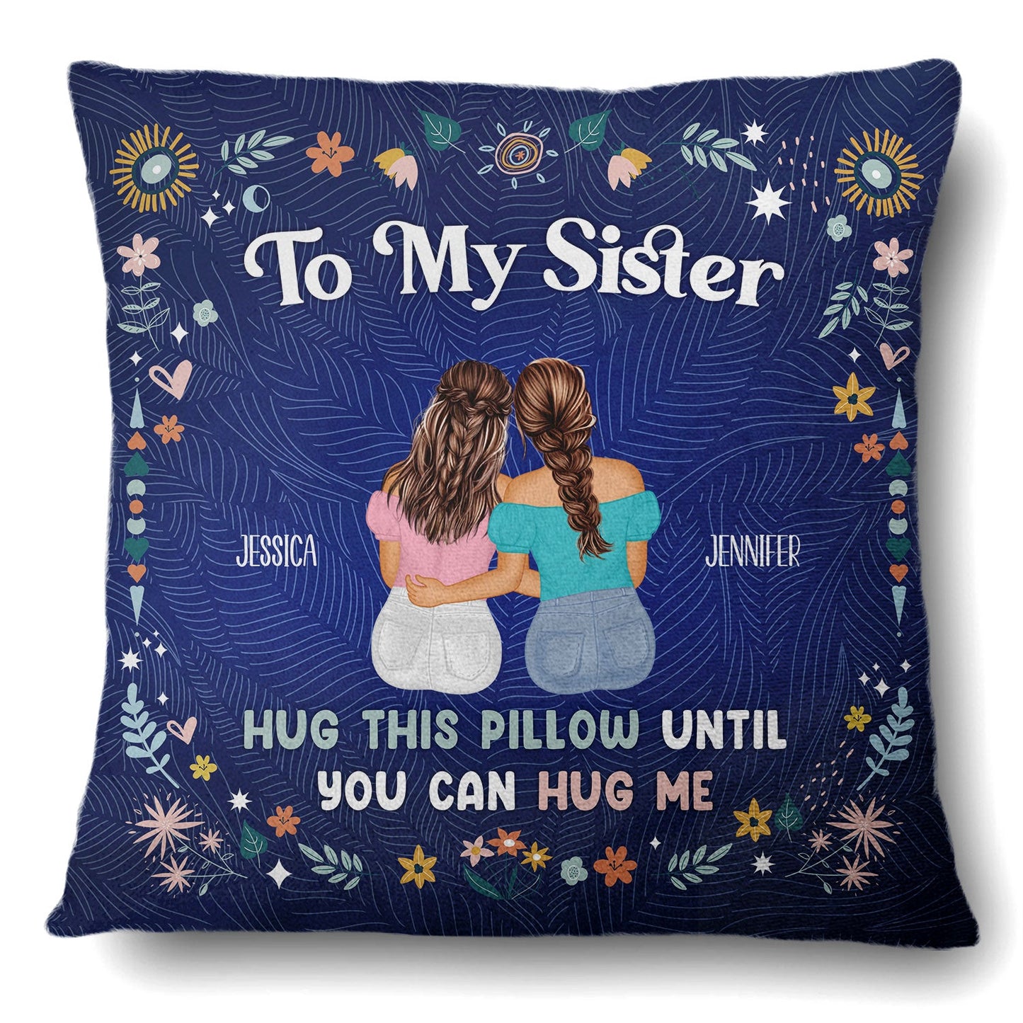 Personalized 'Until You Can Hug Me' Pillow for Sisters & Best Friends