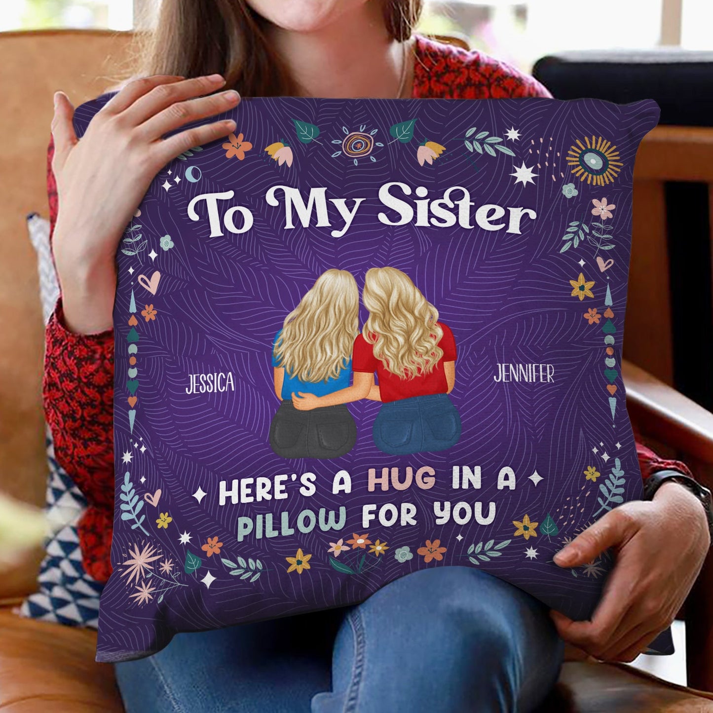 Personalized 'Until You Can Hug Me' Pillow for Sisters & Best Friends