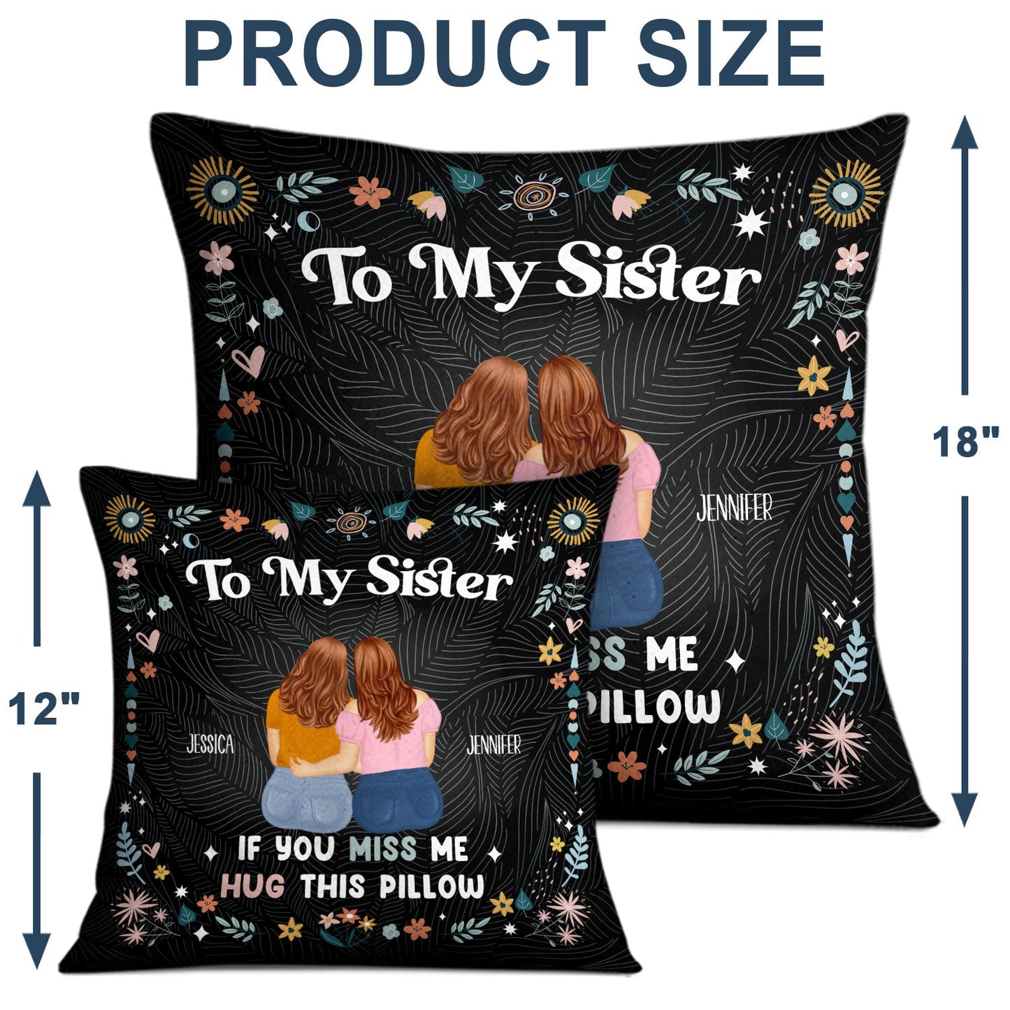 Personalized 'Until You Can Hug Me' Pillow for Sisters & Best Friends