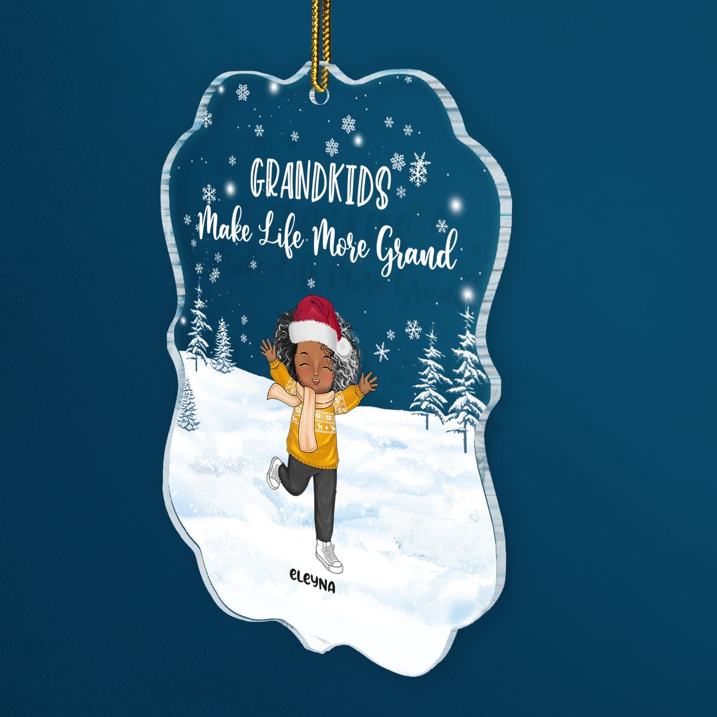 Personalized 'Life More Grand' Christmas Ornament for Grandparents