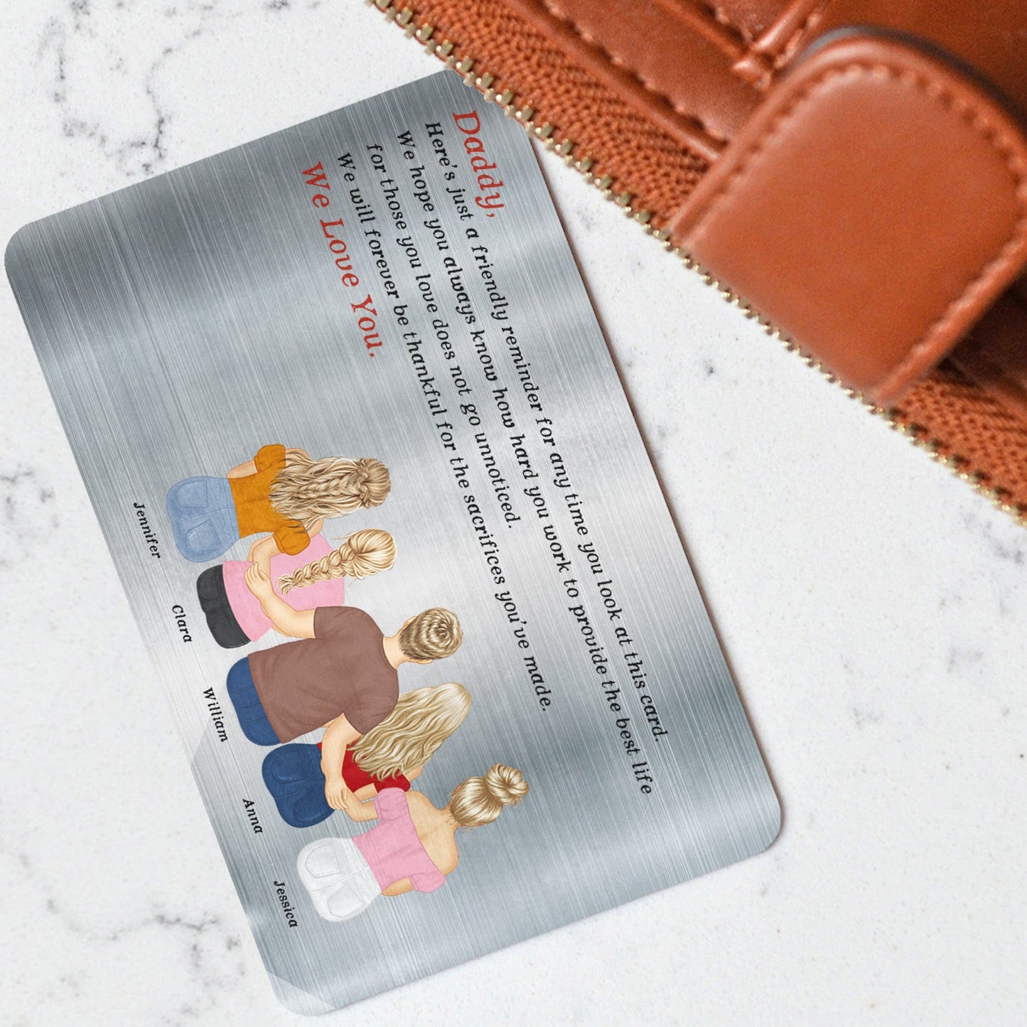 Customized Friendly Reminder Wallet Card for Dad - Heartfelt Keepsake