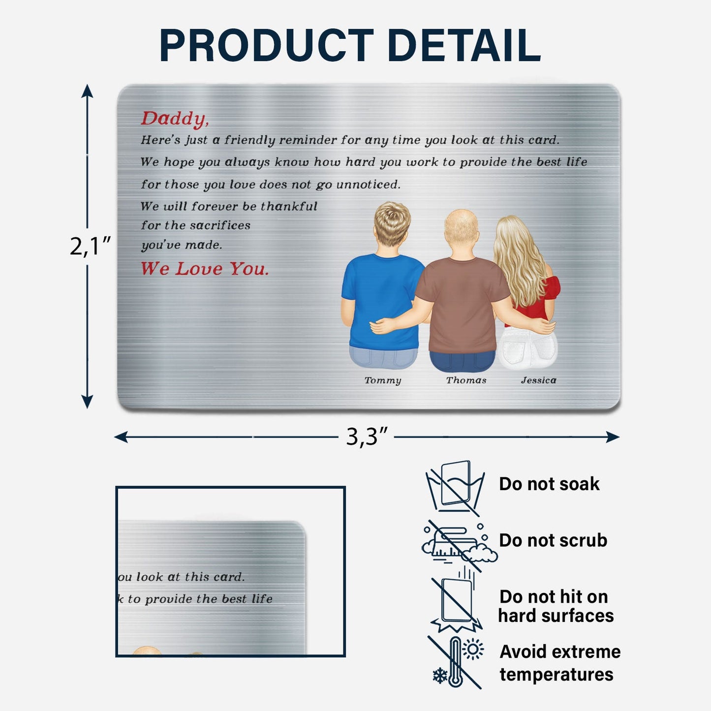 Customized Friendly Reminder Wallet Card for Dad - Heartfelt Keepsake