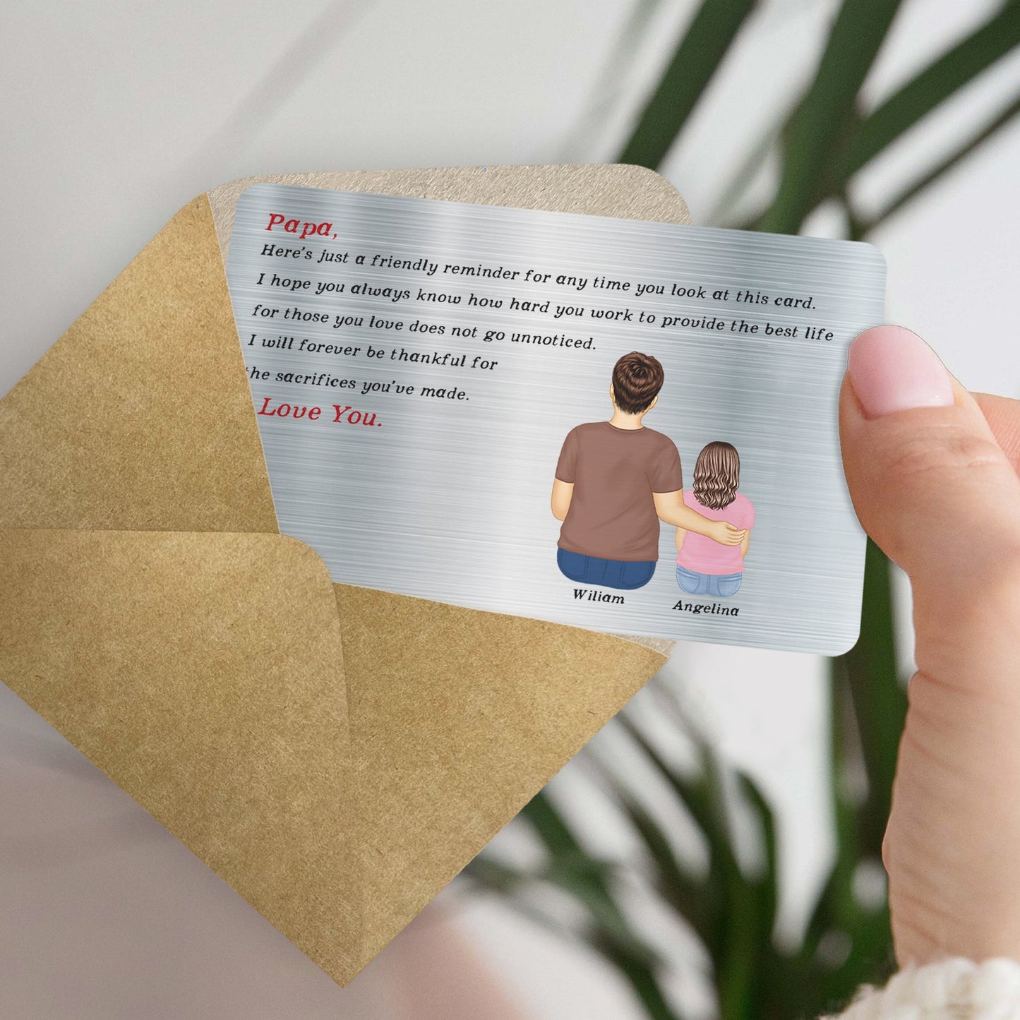 Customized Friendly Reminder Wallet Card for Dad - Heartfelt Keepsake