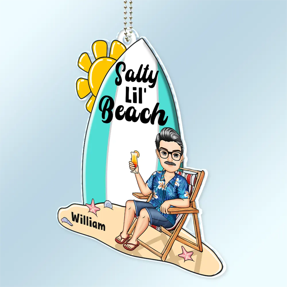 Personalized 'Life Is A Beach' Car Hanger for Summer Trips & Her