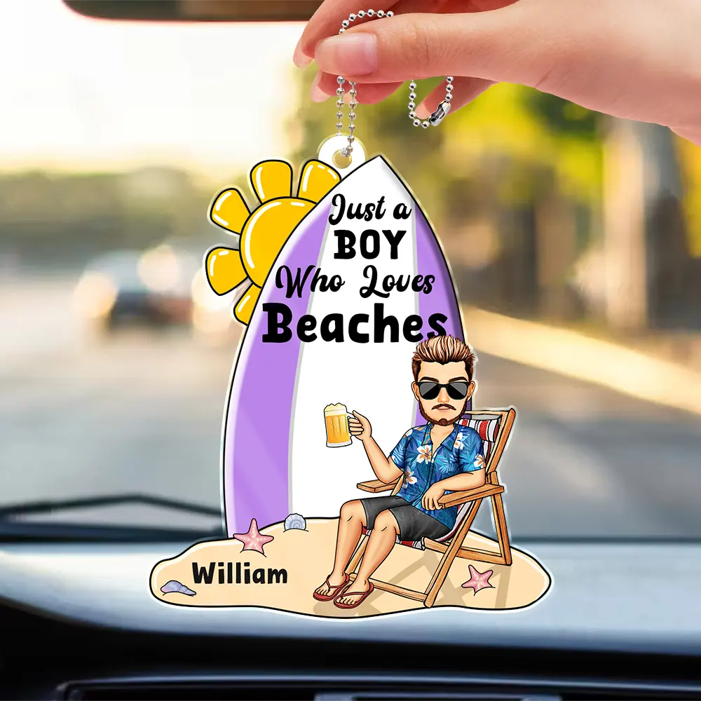 Personalized 'Life Is A Beach' Car Hanger for Summer Trips & Her
