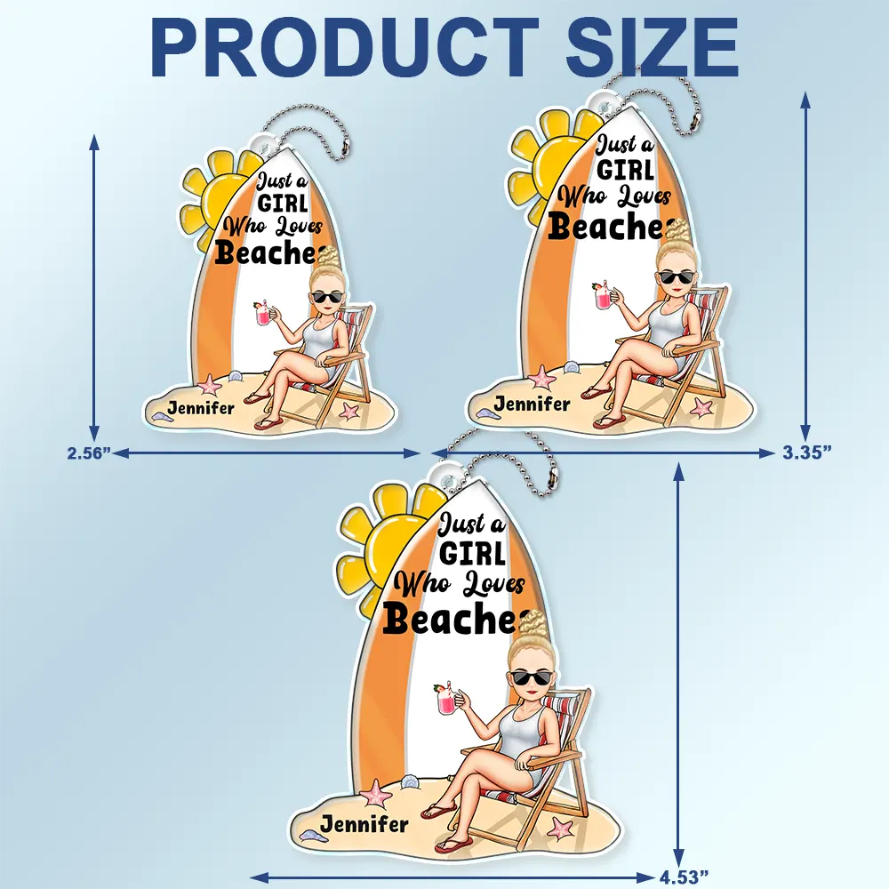 Personalized 'Life Is A Beach' Car Hanger for Summer Trips & Her