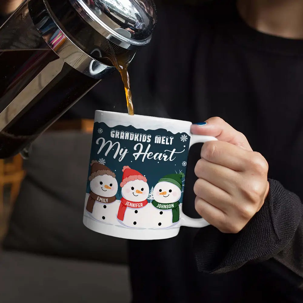 Personalized 'Chillin' With My Grandkids' Snowman Mug for Grandparents
