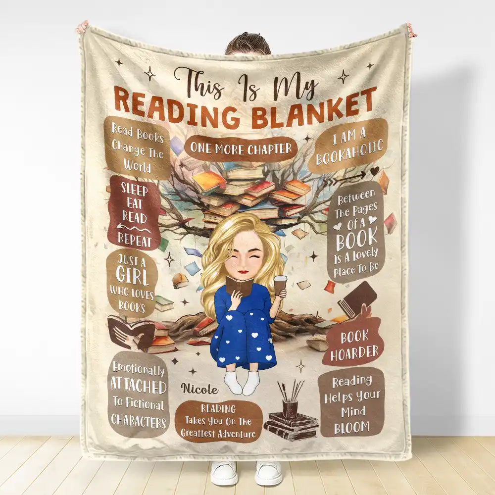 Reading, Gift For Yourself - My Reading Blanket Book Tree One More Chapter - Personalized Fleece Blanket, Sherpa Blanket