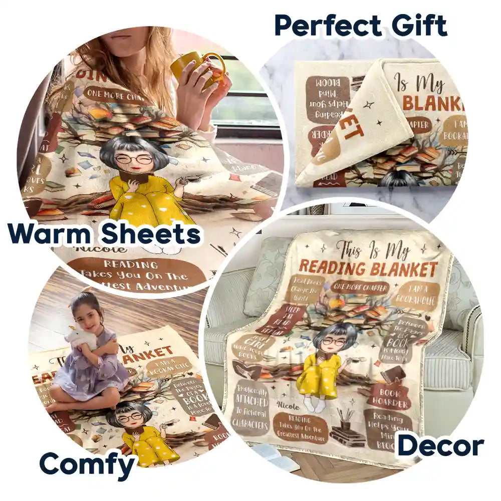 Reading, Gift For Yourself - My Reading Blanket Book Tree One More Chapter - Personalized Fleece Blanket, Sherpa Blanket