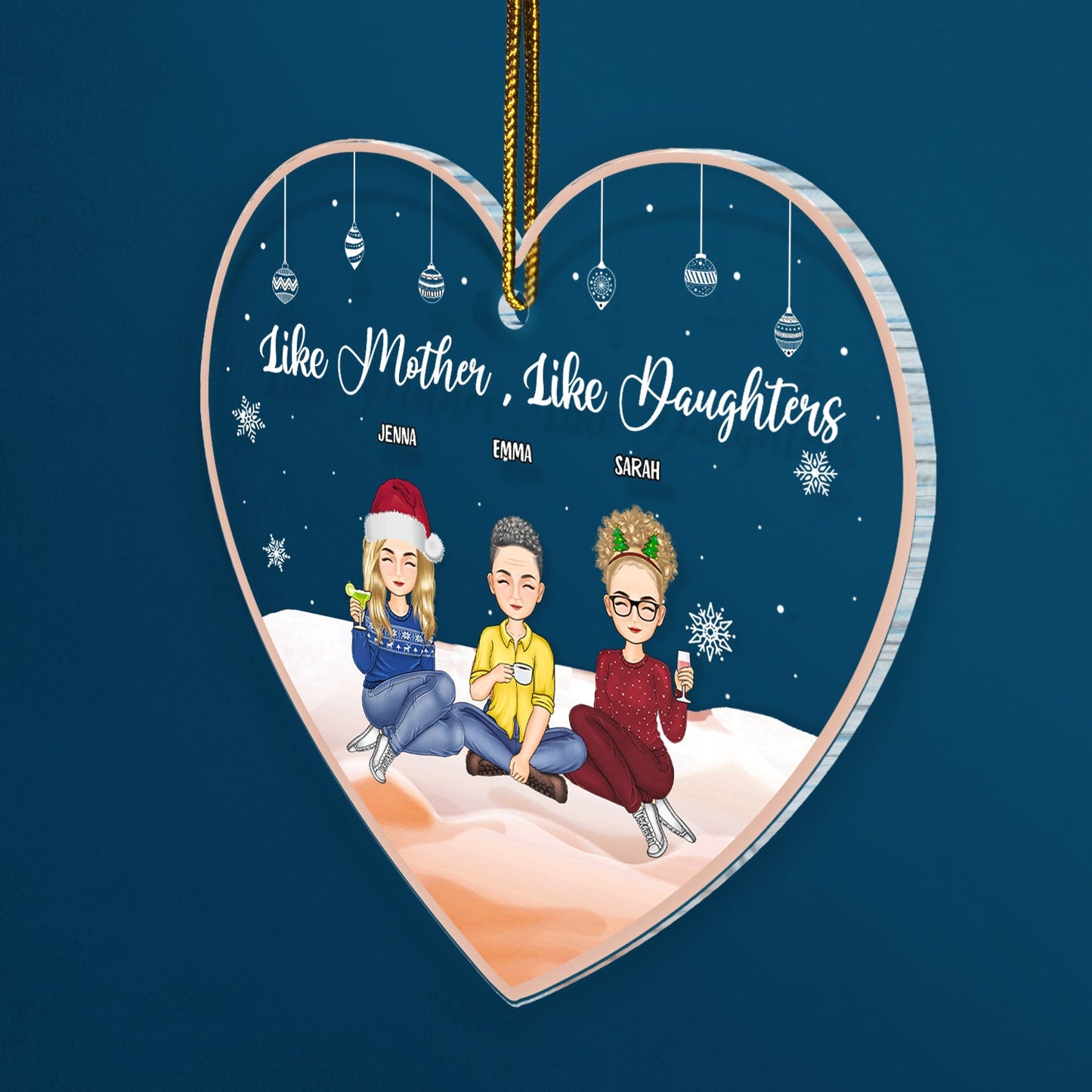 Heartfelt Personalized 'Like Mother, Like Daughter' Christmas Ornament
