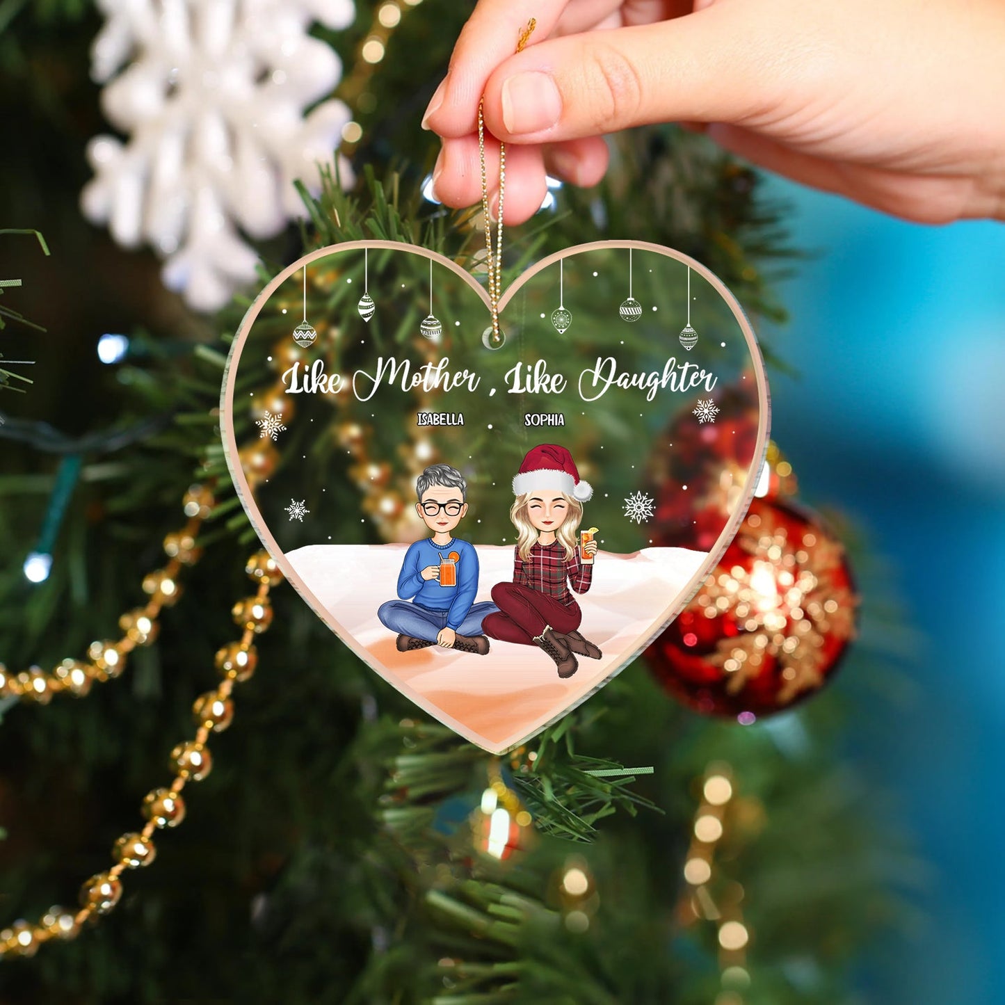 Heartfelt Personalized 'Like Mother, Like Daughter' Christmas Ornament