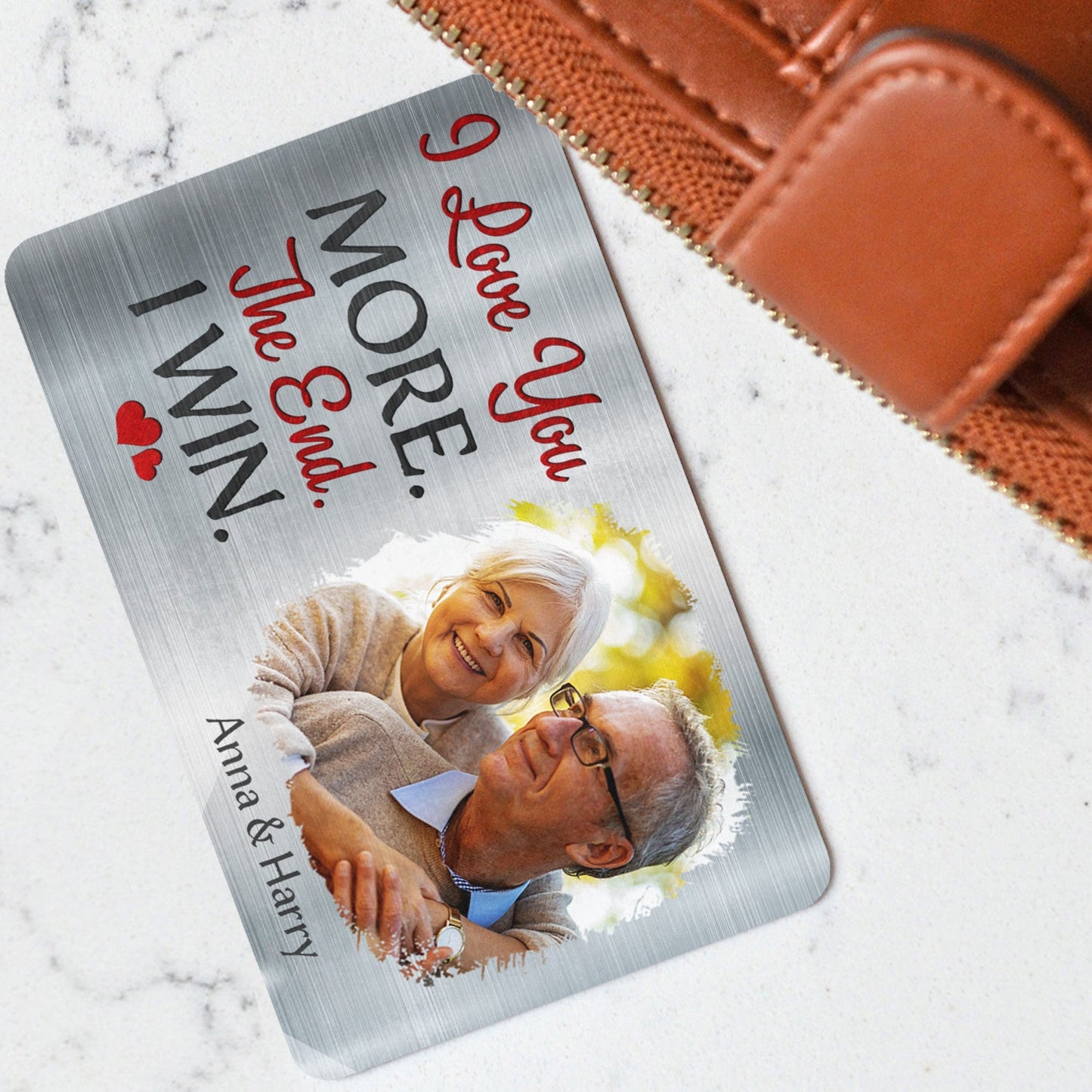 Personalized 'I Love You More' Custom Photo Wallet Card for Couples
