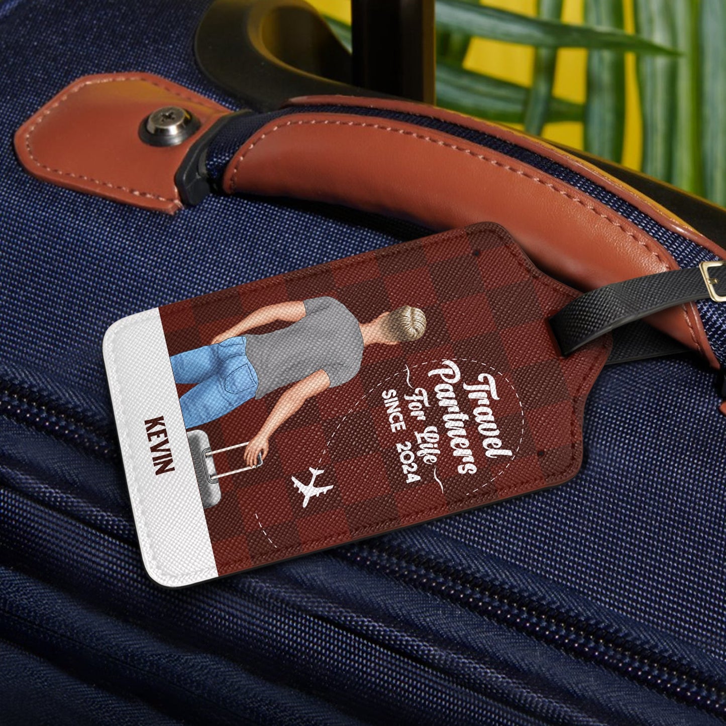 Custom 'Travel Partners For Life' Luggage Tags - Personalized Couple Travel Gift