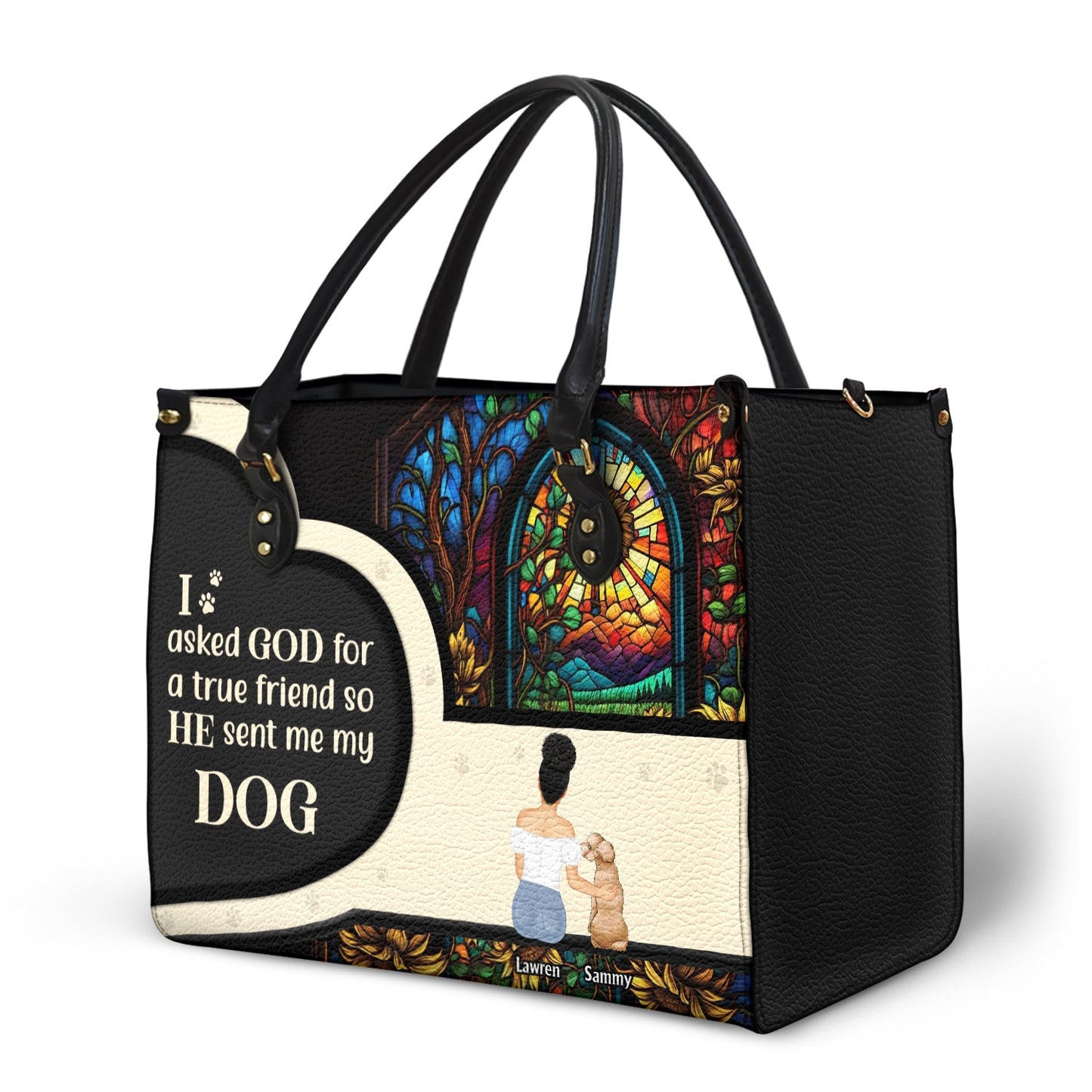 Personalized Leather Bag for Dog Moms - 'True Friend' Pet Quote