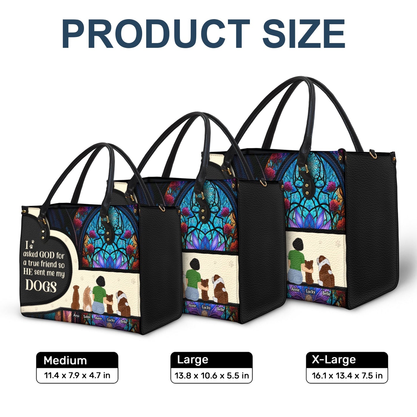 Personalized Leather Bag for Dog Moms - 'True Friend' Pet Quote