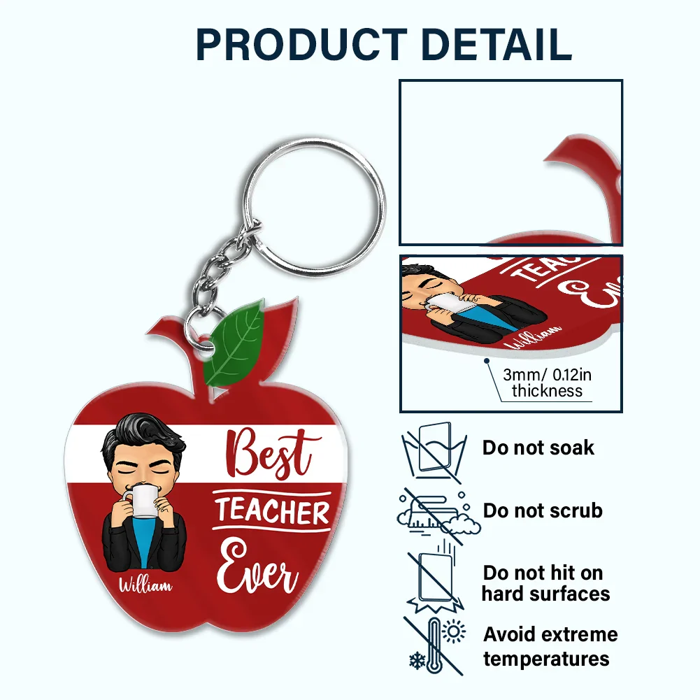 Personalized 'Teach Love Inspire' Keychain for Teachers - Back to School Gift