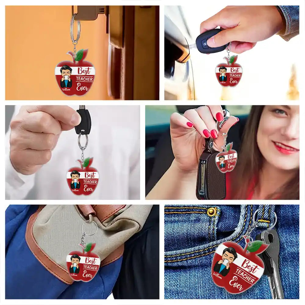 Personalized 'Teach Love Inspire' Keychain for Teachers - Back to School Gift