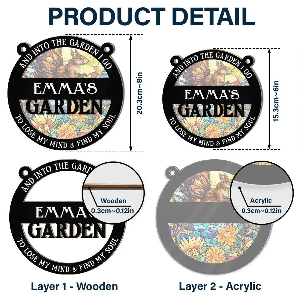 Personalized Hummingbird Suncatcher: 'Into The Garden I Go' Window Art