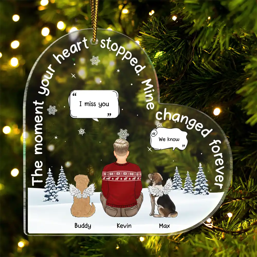 Personalized Pet Memorial For Loved One Ornament - Our Hearts Changed Forever Keepsake