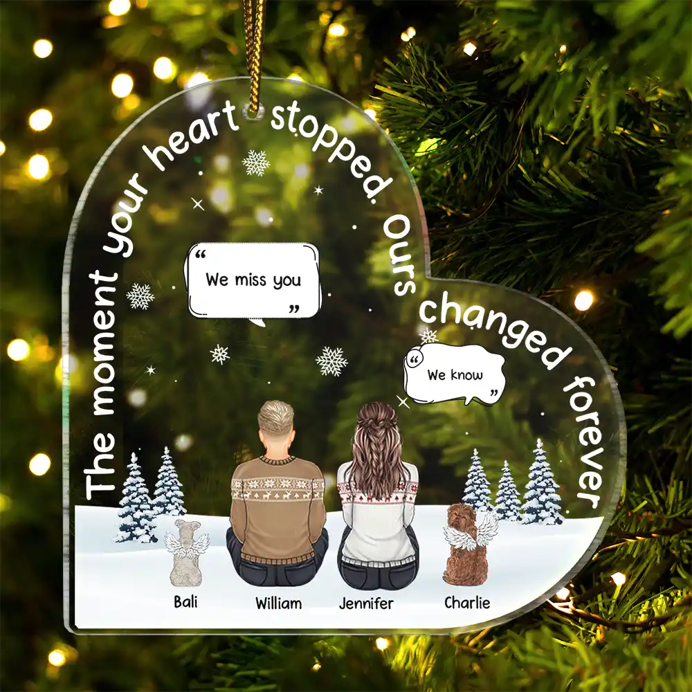 Personalized Pet Memorial For Loved One Ornament - Our Hearts Changed Forever Keepsake