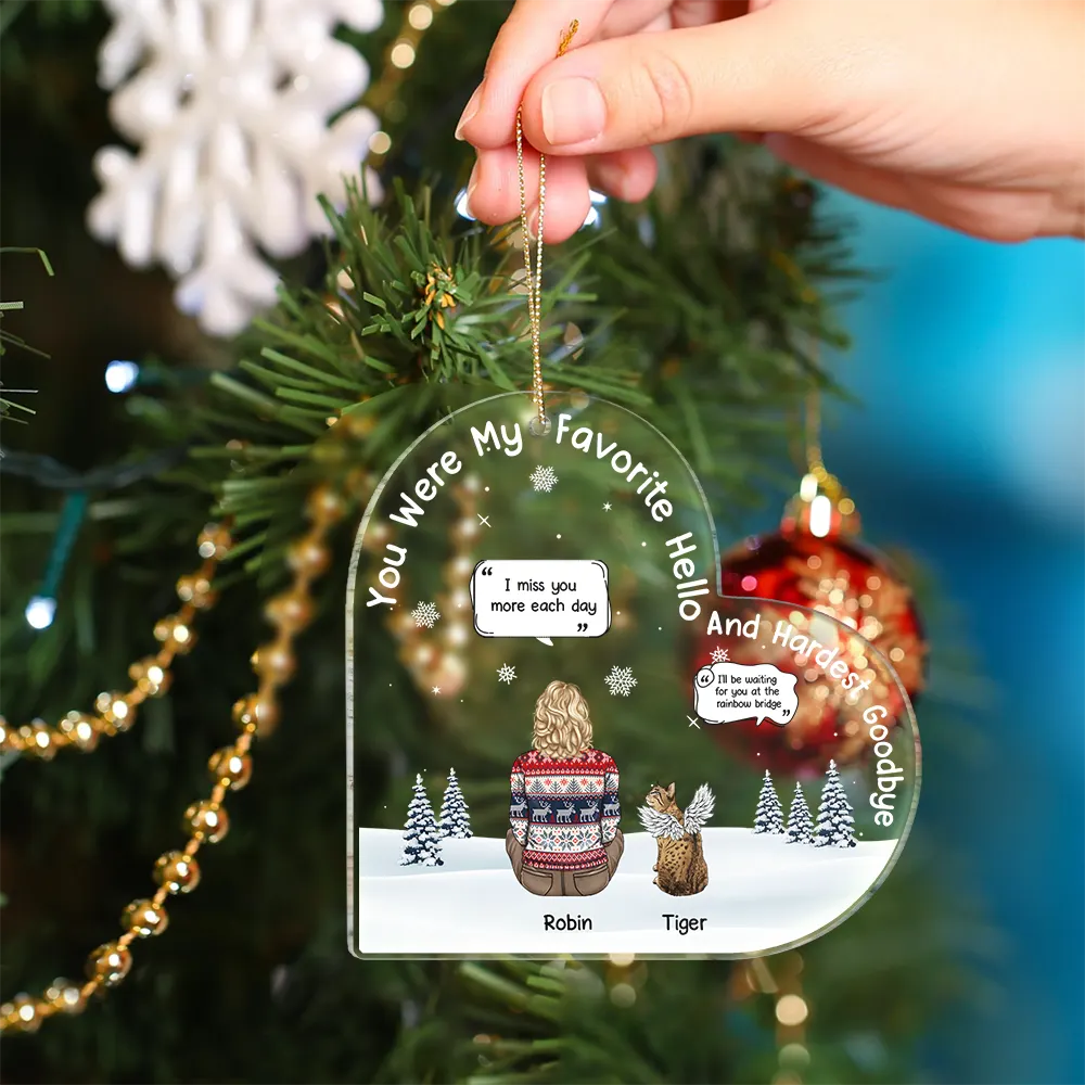 Personalized Pet Memorial For Loved One Ornament - Our Hearts Changed Forever Keepsake