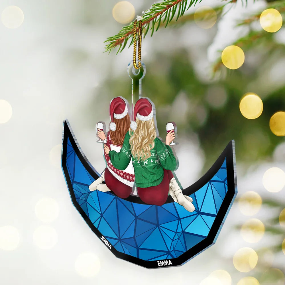 Custom Best Friends Christmas Ornament - Personalized Sisters Acrylic Keepsake