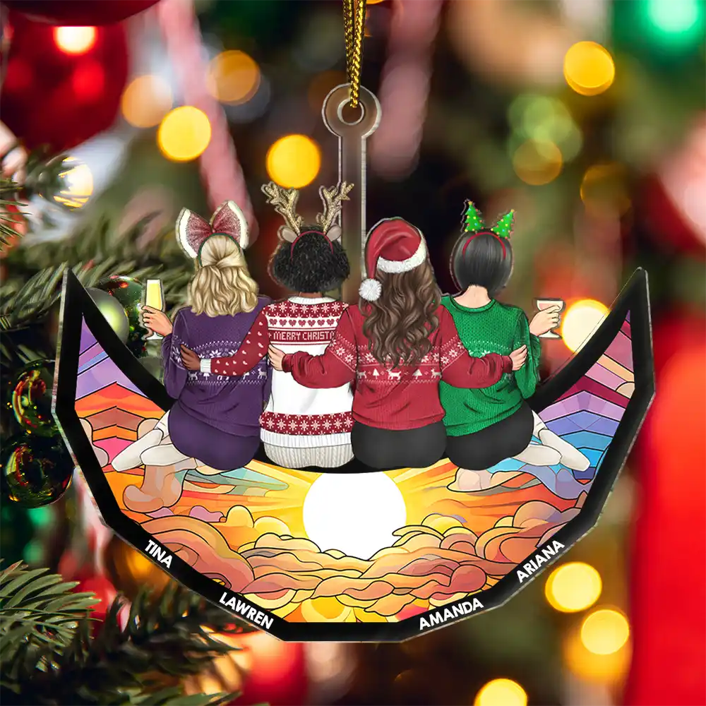 Custom Best Friends Christmas Ornament - Personalized Sisters Acrylic Keepsake