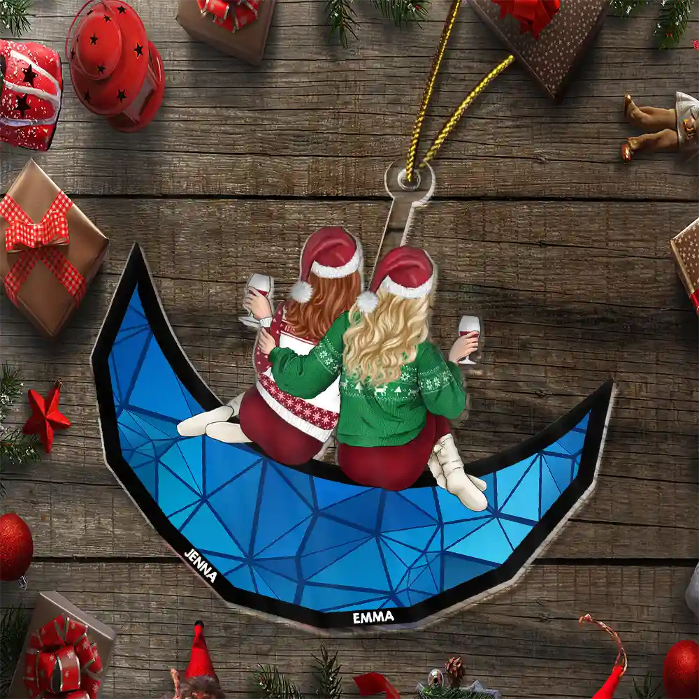 Custom Best Friends Christmas Ornament - Personalized Sisters Acrylic Keepsake
