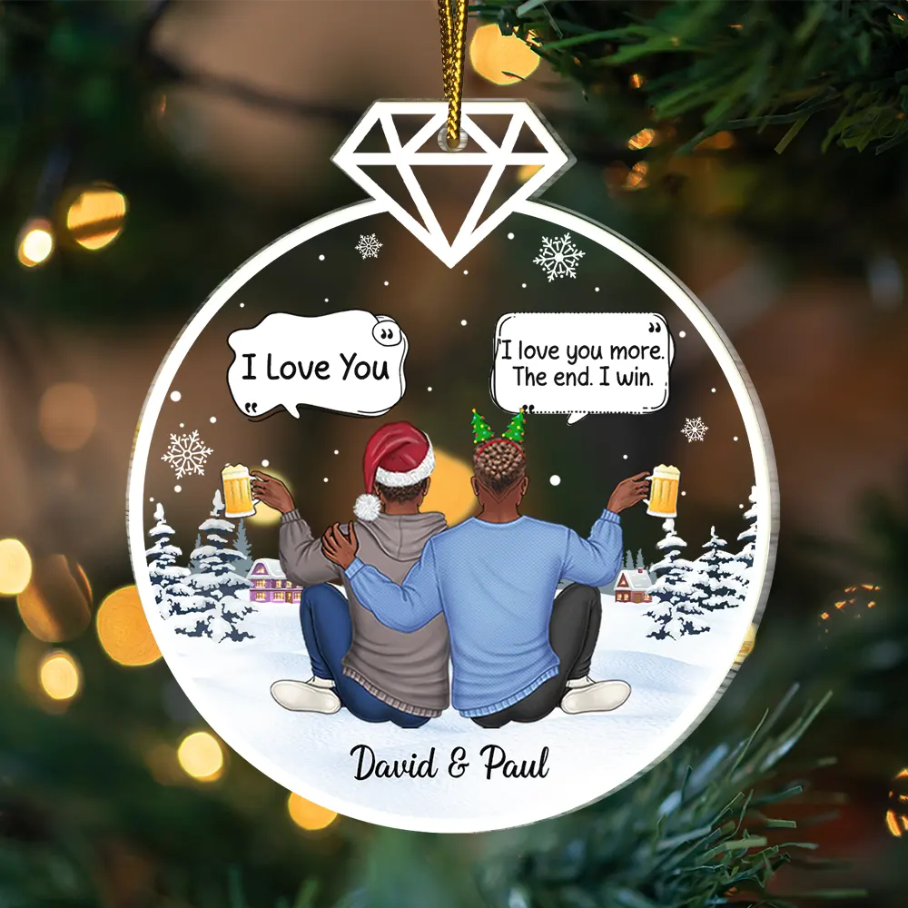 Personalized Couple 'I Love You More' Christmas Ornament Keepsake