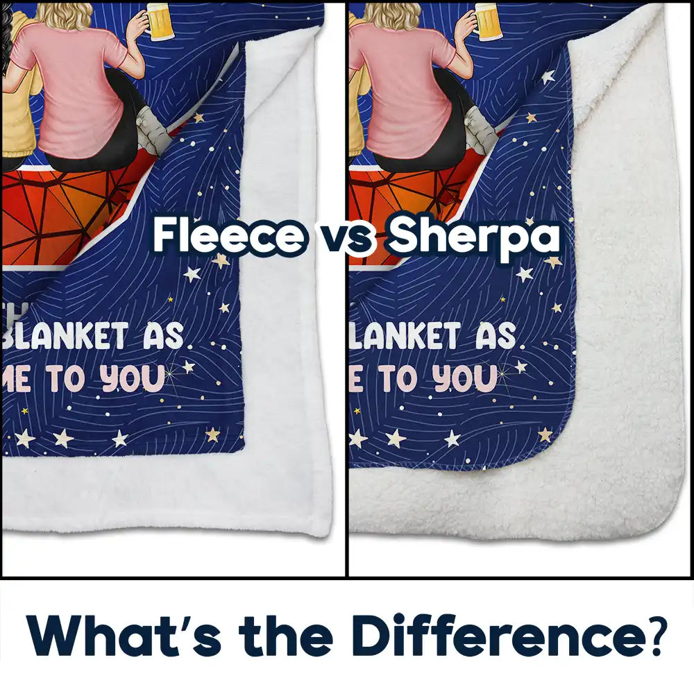 Gift For Bestie, Gift For Sisters - Think Of This Blanket As A Hug Bestie Sister On Moon - Personalized Fleece Blanket, Sherpa Blanket