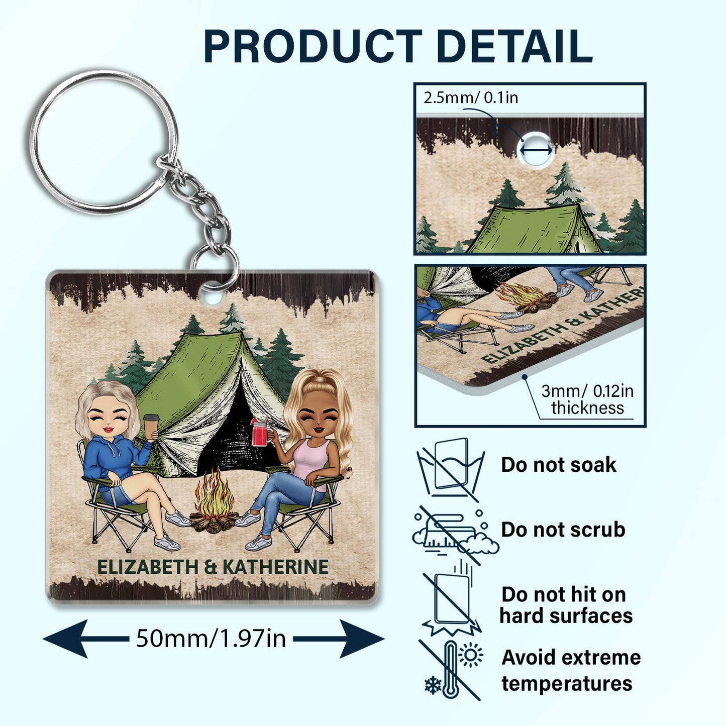 Personalized 'Keys to the Camper' Keychain - Unique Camping Couple Gift