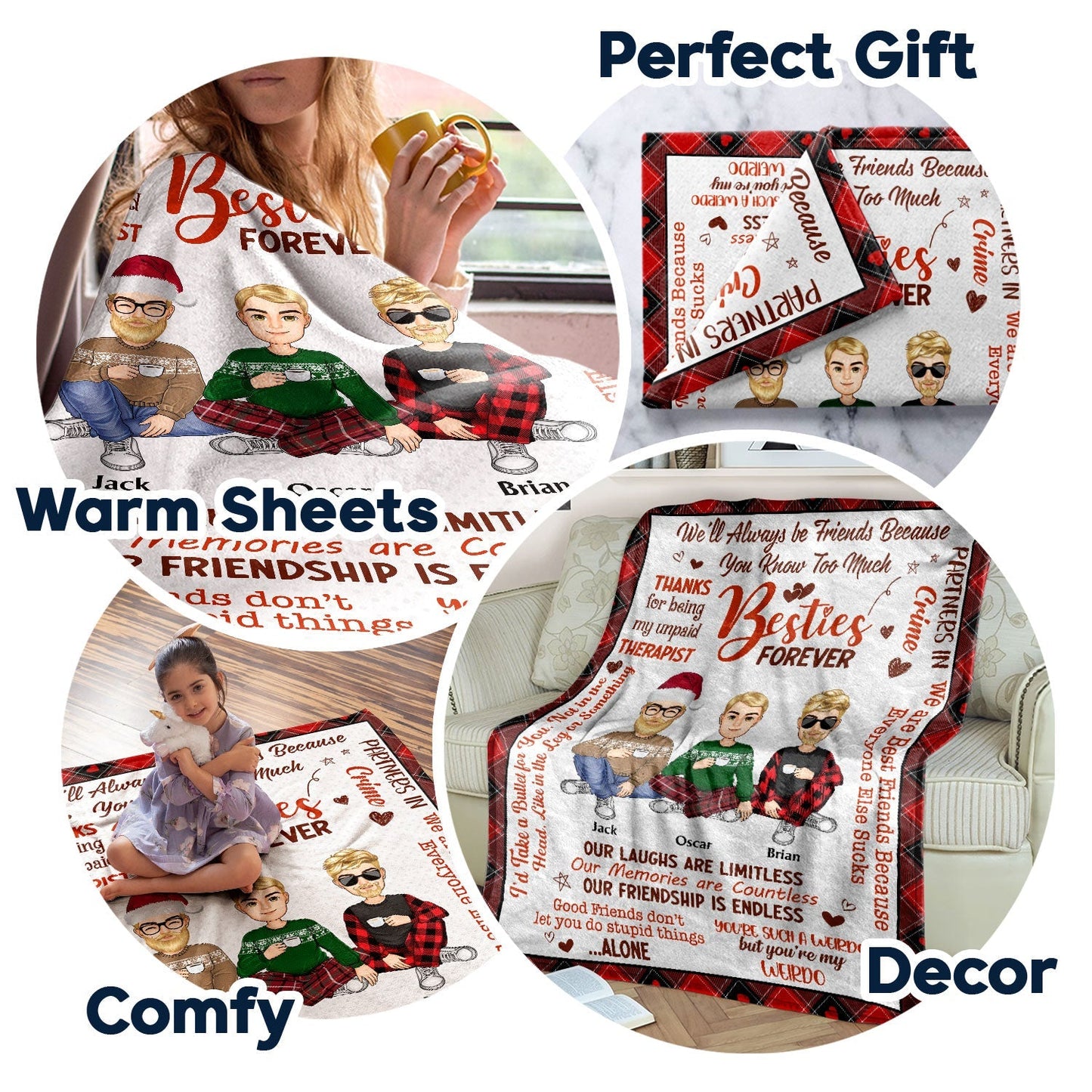 Besties Forever Holiday Blanket – A Cozy Tribute to Friendship & Festivities